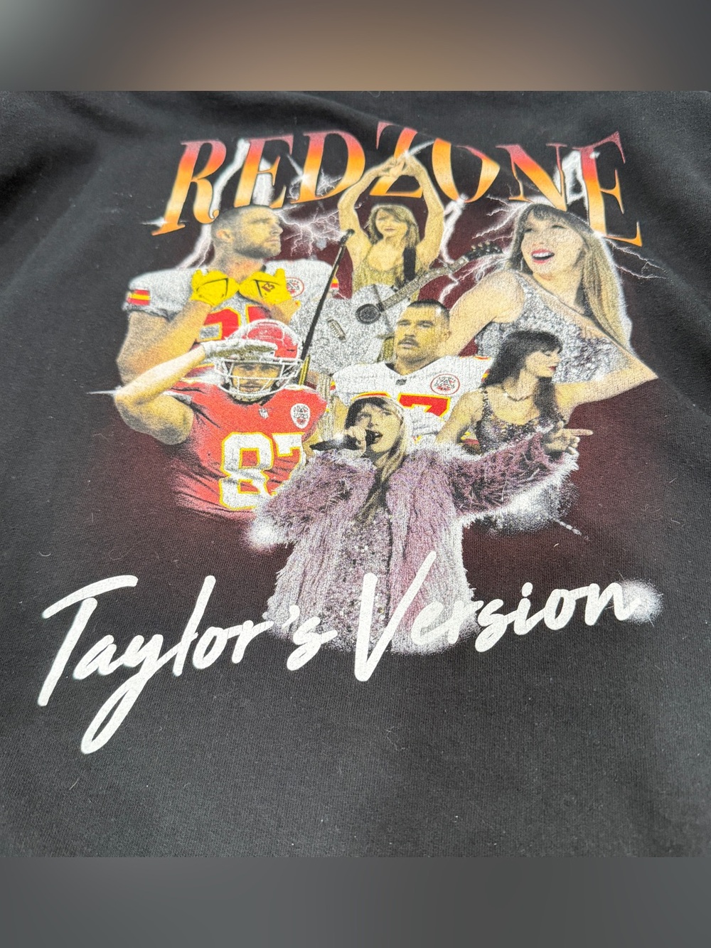 Red Zone Taylor’s Version XL Black Sweatshirt Kansas City Bellboy Swift Merch - Picture 5 of 12